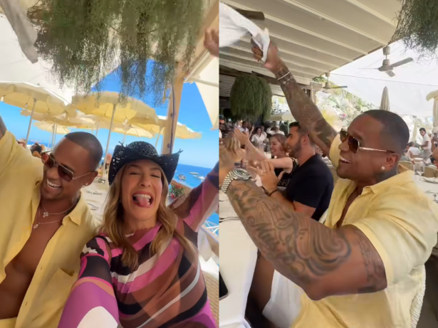 Léo Santana curte viagem à Itália e vibra ao ouvir seu hit em restaurante