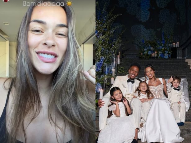 Tainá diz ter “sorte grande” com ajuda de Militão na rotina com os filhos de Léo Pereira