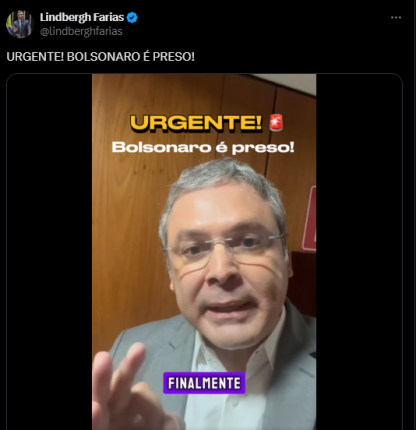 Redes sociais são tomadas por políticos após Moraes decretar prisão domiciliar de Bolsonaro