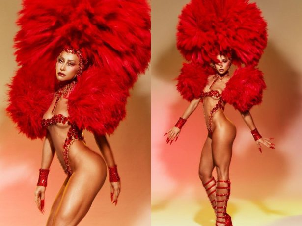 Sabrina Sato desembarca na Sapucaí com “explosão” de plumas após maratona em SP