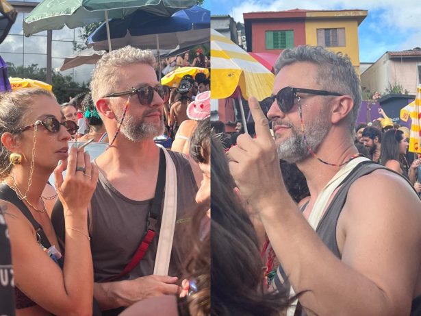Lucas Lima ganha “passe livre” namorada e beija outra em bloco de Carnaval
