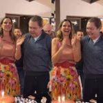 Em rara aparição, Faustão celebra o aniversário da esposa, Luciana Cardoso