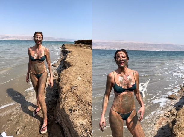 Ritual de beleza: Luciana Gimenez se inspira em Cleópatra com banho de lama no Mar Morto