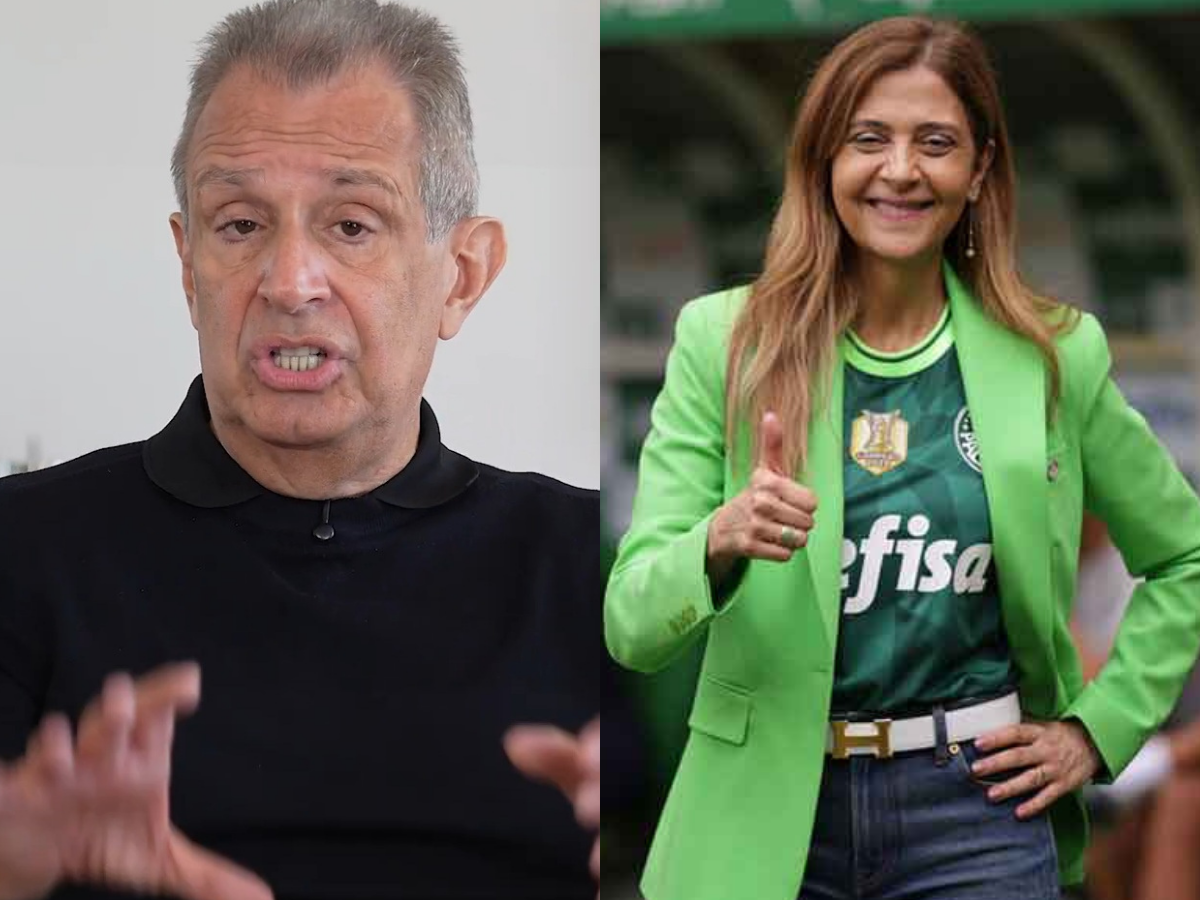 Luiz Eduardo Baptista, presidente do Flamengo, e Leila Pereira, do Palmeiras, trocam farpas e acusações / Reprodução