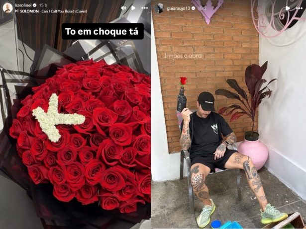 Rosas anônimas e emoji suspeito: web especula romance entre Karoline Lima e Gui Araujo