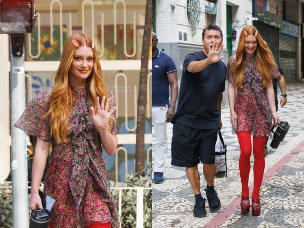 Marina Ruy Barbosa se diverte ao avistar paparazzi no centro de SP. Veja fotos!