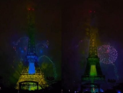 Brasil é homenageado com show de luzes na Torre Eiffel