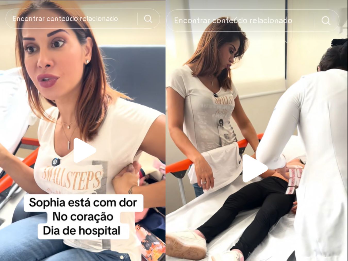 Maira Cardi leva filha Sophia ao medico