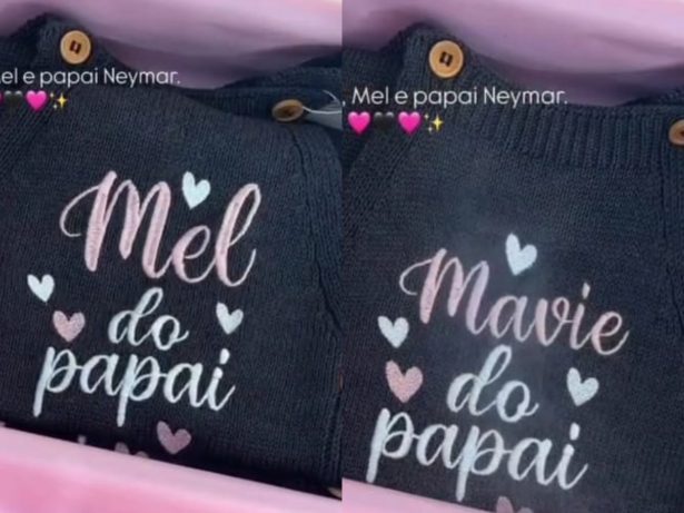 Mavie e Mel vão combinar os looks para passar o Dia dos Pais com Neymar