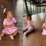 Mavie, filha de Biancardi e Neymar, mostra o dom em aula de ballet. Veja!