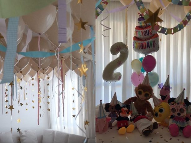 Amanda Kimberlly produz festa intimista para celebrar os 2 anos de filha com Neymar