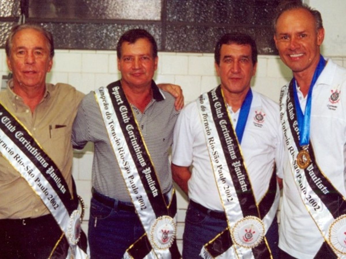 Valdir Joaquim de Moraes, Telê Santana e Moraci Sant'Anna. 
Créditos: Arquivo de Valdir Joaquim de Moraes