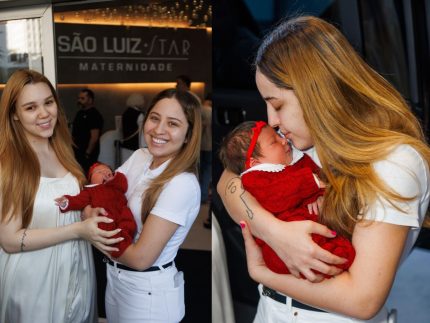 Mari Fernandez e Júlia Ribeiro deixam maternidade após nascimento da 1ª filha
