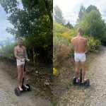 De cueca e patinete: Justin Bieber surpreende fãs ao postar foto passeando