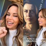 Ana Furtado mostra foto de Fernanda Torres no Museu do Oscar, em LA