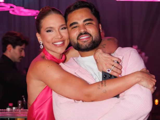 Crise? Que nada! Lucas Guedez marcou presença em festa de Virginia Fonseca