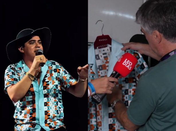 Natanzinho Lima aposta em look exclusivo da Gucci para gravação de DVD