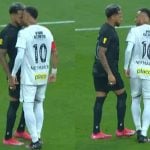 Neymar Jr. e Martínez se estranham em duelo do Santos contra Corinthians