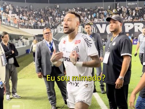 Câmera flagra o que Neymar disse em discussão com torcedor após jogo do Santos