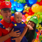 João Gomes e Ary Mirelle comemoram 11 meses do filho com tema “Super Mario”