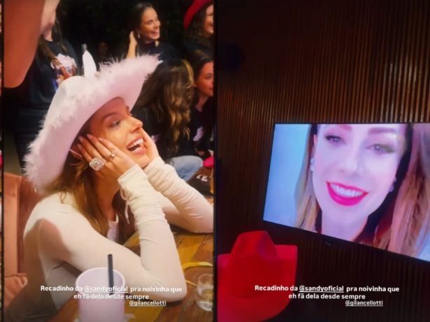 Gio Lancellotti recebe recado de Sandy em despedida de solteira e brinca: “Se quiser ser daminha”