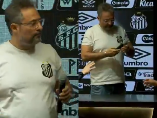 Proibido falar de Billal? Diretor do Santos  discute com jornalista após pergunta