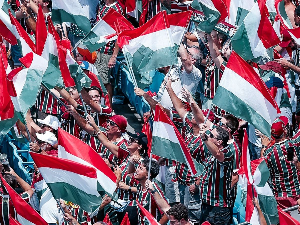 Torcida do Fluminense em Charlotte, na Carolina do Norte, na partida diante da Inter de Milão - Reprodução: X/@fifaworldcup_pt
