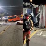 Ônibus parte ao meio após ser atingido por trem em Curitiba