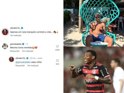 O sujo falando do mal lavado: Matheus e Plata, do Flamengo, brincam sobre traições