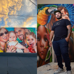 Artista que pintou Virginia e família em mural detalha homenagem, que levou 8 dias