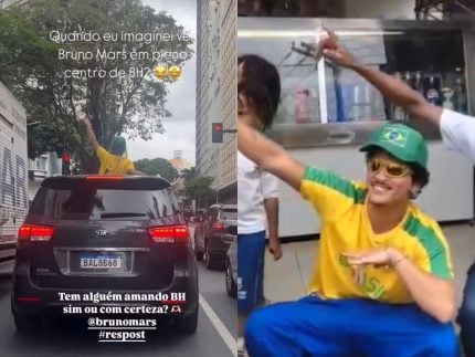 Ele é do povão! Bruno Mars passeia de mototáxi e faz parada em boteco em BH