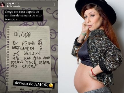 Fofo! Filha de Pitty deixa cartinha para a mãe enquanto cantora fazia show em SP