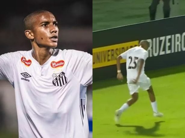 Pedala, Robinho! Filho do atleta homenageia o pai durante jogo do Santos