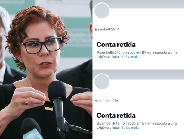 Perfis ligados a Carla Zambelli são retirados do ar após decisão do Supremo