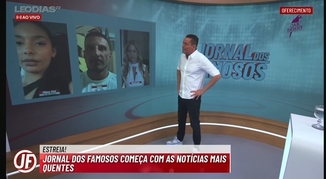 Programa de estreia da LeoDiasTV, "Jornal dos Famosos" / Reprodução