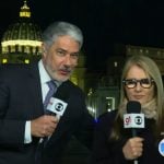 Público estranha comportamento de Ilze Scamparini com William Bonner ao vivo no JN