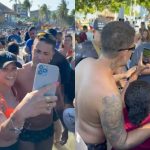 Carlinhos Maia para praia em Maceió com montinho de fãs pedindo foto