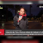 Repórter da GloboNews quase é arrastada ao vivo por ventos do furacão Milton