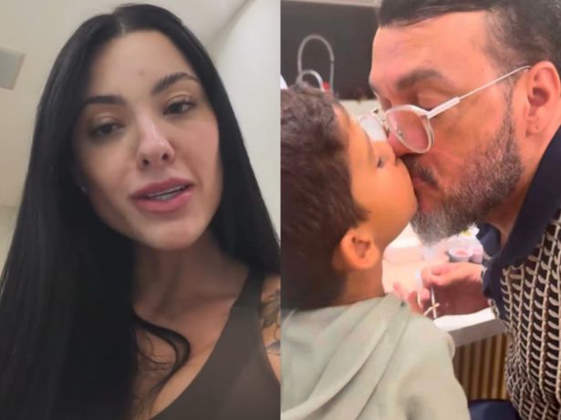 Rayane se pronuncia após polêmica envolvendo selinho de Belo em seu filho