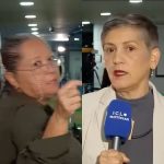 Mulher invade transmissão ao vivo, acusa repórter de fake news e leva invertida