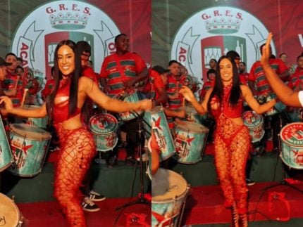 Musa da Grande Rio, Isabelle Nogueira brilha em ensaio de quadra no Rio de Janeiro