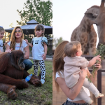 Passeio em família: Virginia e os três filhos interagem com animais em zoológico de Dubai