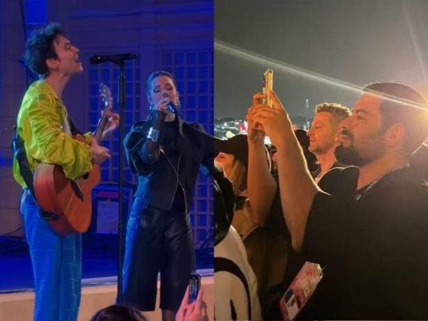 Sandy faz participação em show com o ex e o atual na plateia