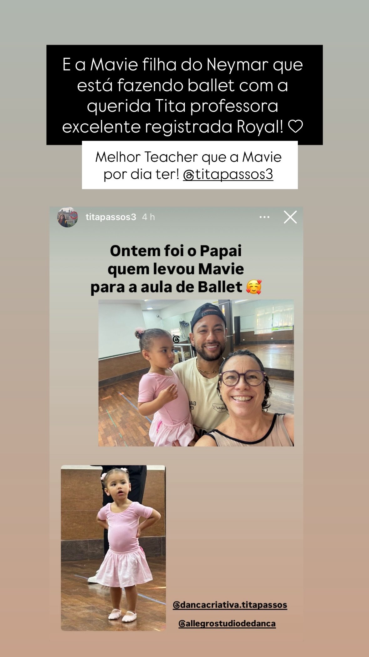 Reprodução/Instagram @kellychaves_ballet Reprodução/Instagram @kellychaves_ballet