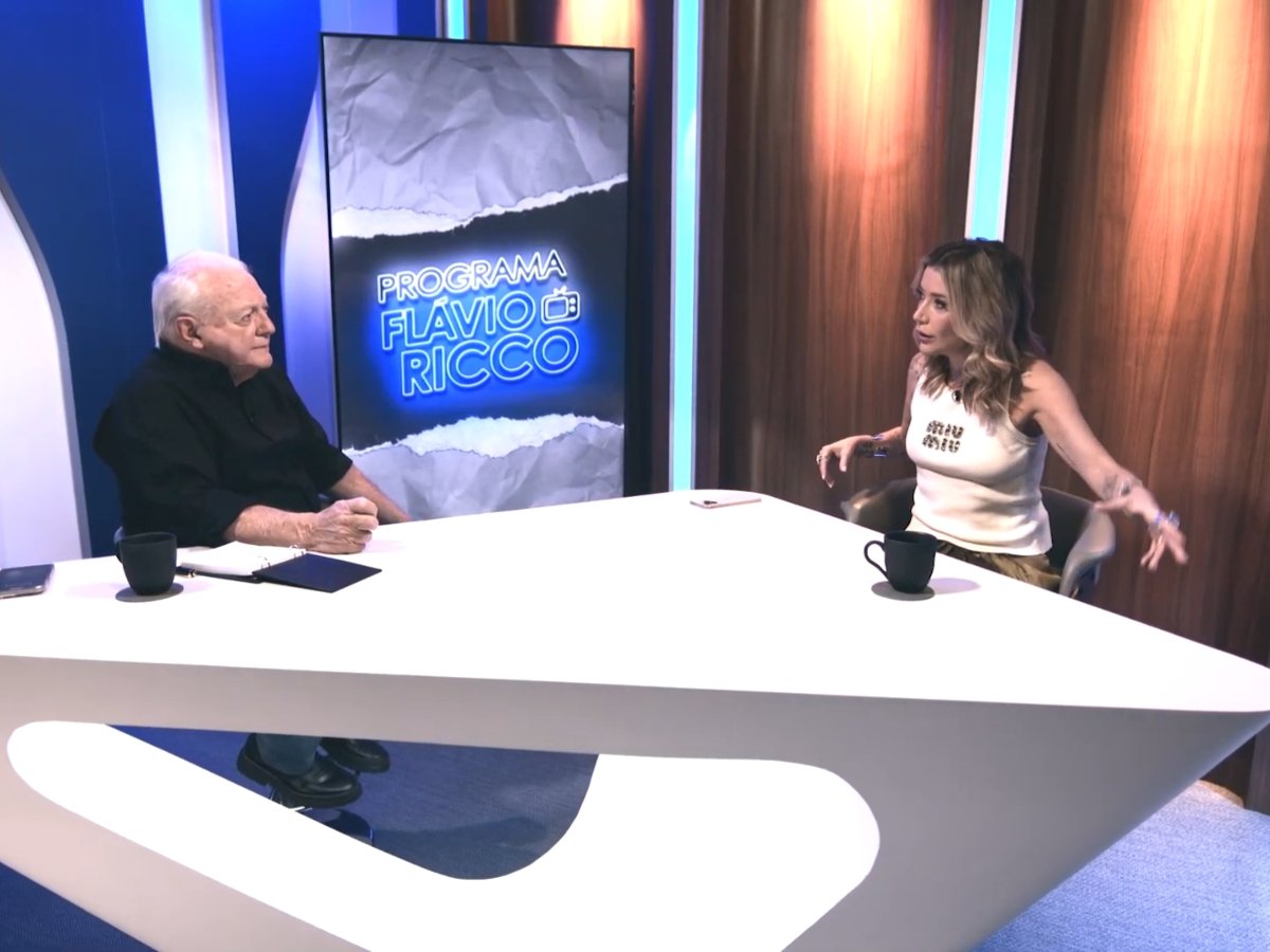 Flávio Ricco e Luiza Possi - Foto: Programa Flávio Ricco/LeoDias TV
