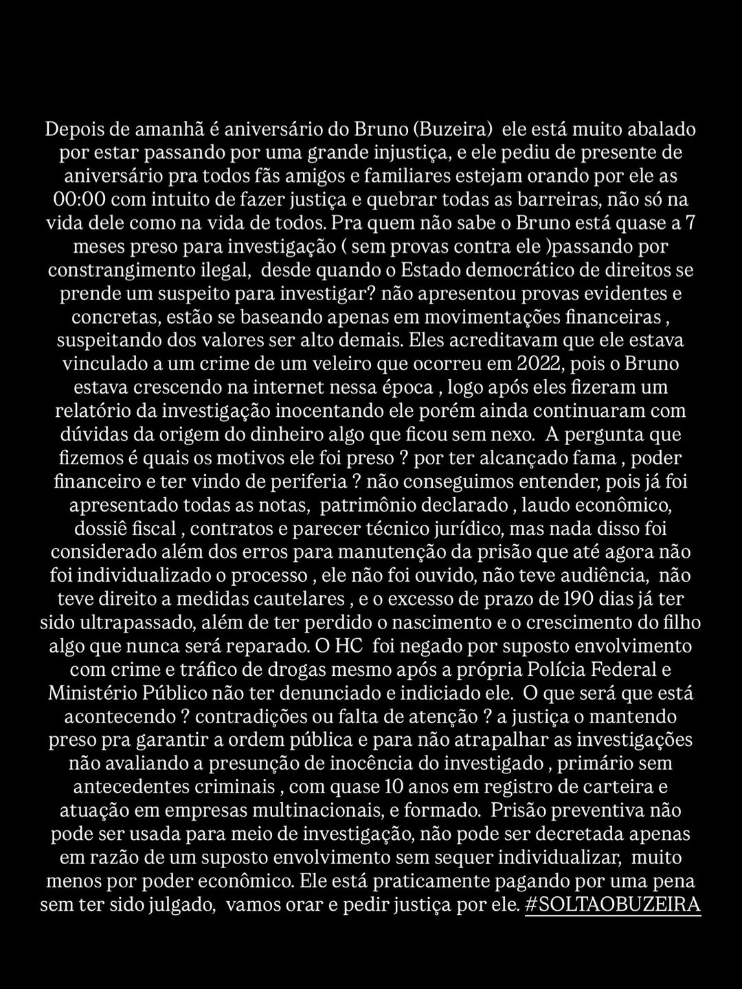 Reprodução: Instagram/@buzeira_oficial Reprodução: Instagram/@buzeira_oficial
