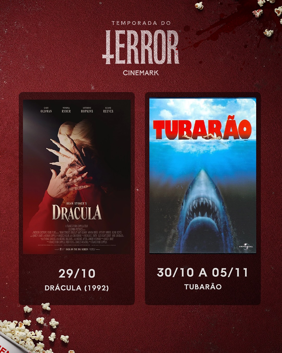 Reprodução Instagram @cinemarkoficial Reprodução Instagram @cinemarkoficial