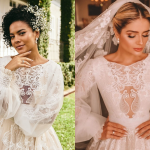Bella Campos interpretando Maria de Fátima em Vale Tudo usando o vestido emprestado por Thássia Naves