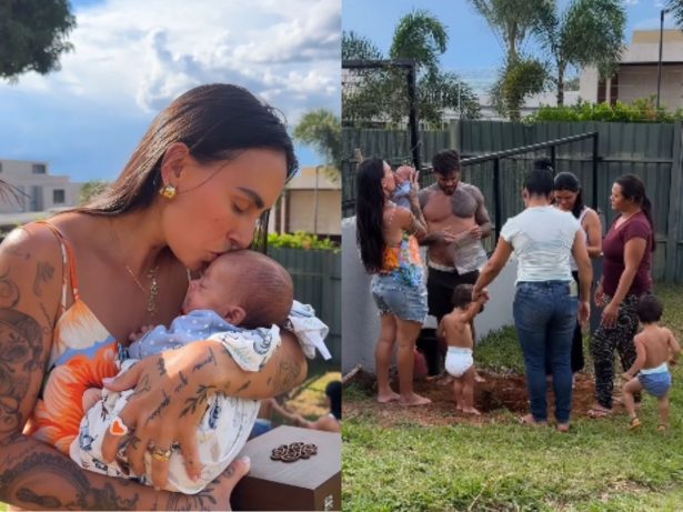 Clara Maia e André Coelho unem cinzas do filho a semente de flamboyant em homenagem