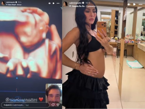 Sabrina Sato compartilha ultrassom do filho e reação de Nicolas Prattes encanta